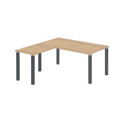 Bureau d'angle Eden L 160 X P 160 cm avec retour suspendu piètement métal