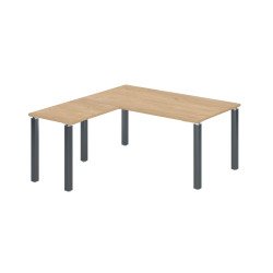 Bureau d'angle Eden L 160 X P 160 cm avec retour suspendu piètement métal