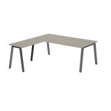 Bureau d'angle manager Ecla Chêne gris L 200 x P 200 cm piètement métal