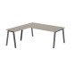 Bureau d'angle manager Ecla Chêne gris L 200 x P 200 cm piètement métal