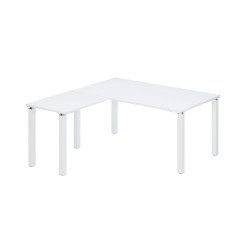 Bureau d'angle Eden L 160 X P 160 cm avec retour suspendu piètement métal