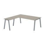 Bureau d'angle manager chêne gris L 200 x P 200 piètement métal - Arch