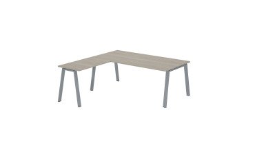 Mesa Manager Ecla roble gris con ángulo An 200 x Fon 200 cm patas metal