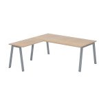 Bureau d'angle manager chêne clair L 200 x P 200 piètement métal - Arch