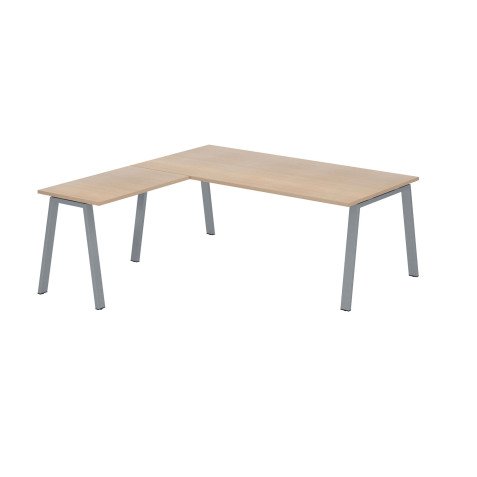 Bureau d'angle manager Ecla L 200 x P 200 cm piètement métal