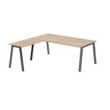 Bureau d'angle manager Ecla L 200 x P 200 cm piètement métal