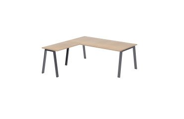Mesa Manager Ecla roble claro con ángulo An 200 x Fon 200 cm patas metal