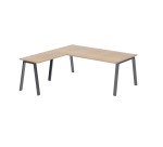 Bureau d'angle manager Ecla L 200 x P 200 cm piètement métal