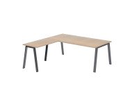 Eckschreibtisch Manager Ecla helle Eiche B 200 x T 200 cm Metallgestell