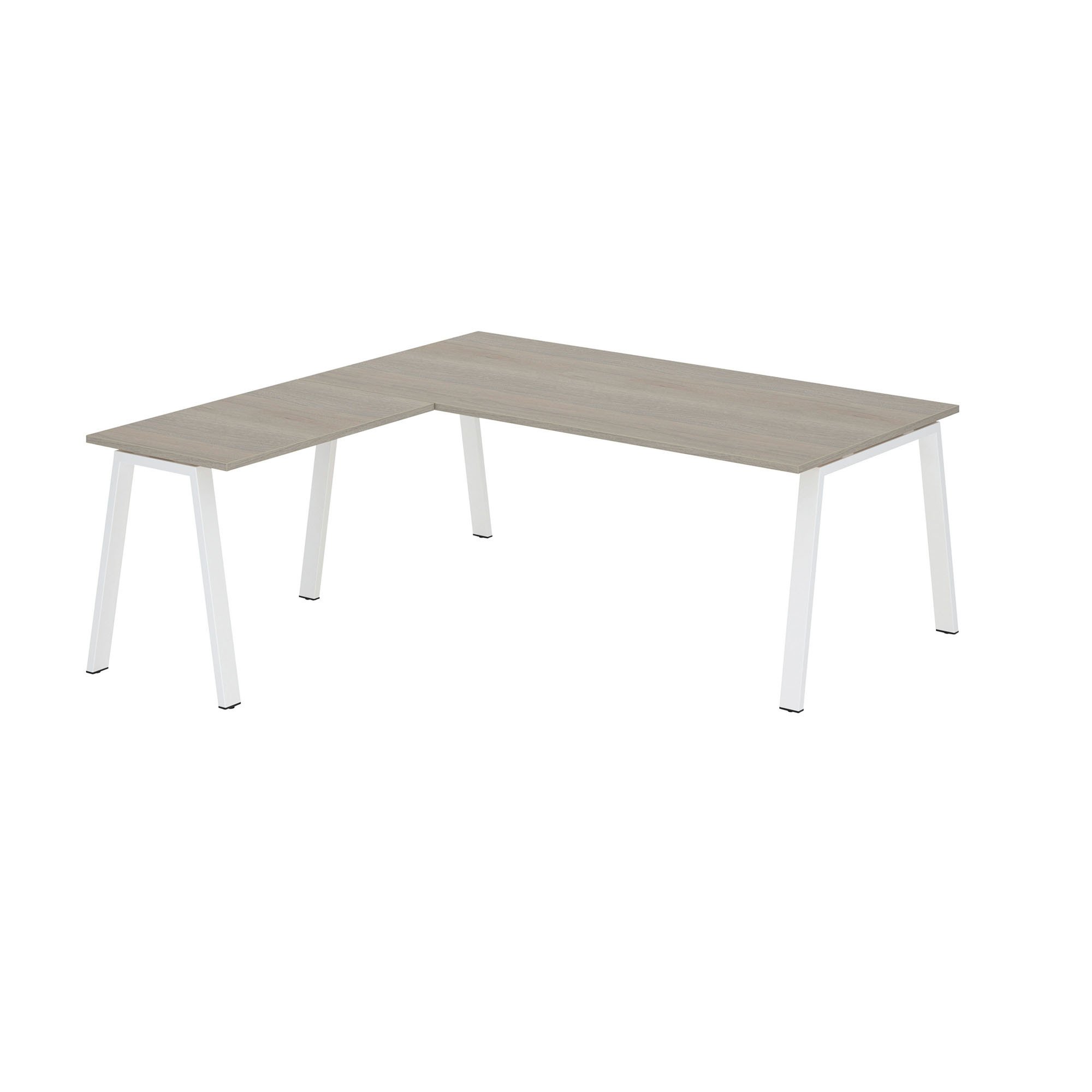 Bureau d'angle manager chêne gris L 200 x P 200 piètement métal - Arch