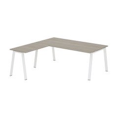 Bureau d'angle manager Ecla L 200 x P 200 cm piètement métal