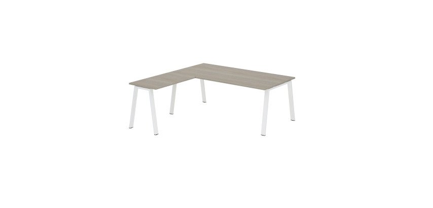 Bureau d'angle manager chêne gris L 200 x P 200 piètement métal - Arch