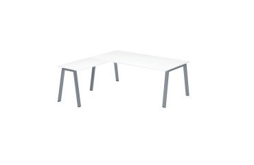 Mesa Manager Ecla blanco con ángulo An 200 x Fon 200 cm patas metal