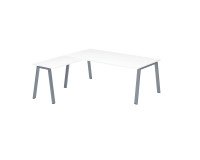 Corner desk manager Ecla white W 200 x D 200 cm metal base