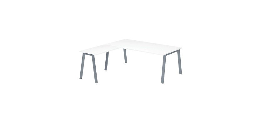 Bureau d'angle manager Ecla L 200 x P 200 cm piètement métal