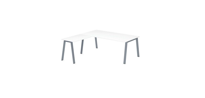Bureau d'angle manager Ecla L 200 x P 200 cm piètement métal
