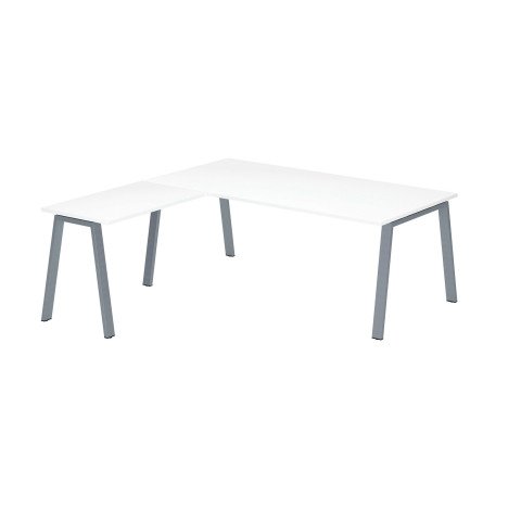 Mesa Manager Ecla blanco con ángulo An 200 x Fon 200 cm patas metal aluminio