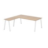 Bureau d'angle manager chêne clair L 200 x P 200 piètement métal - Arch