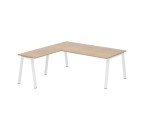 Bureau d'angle manager chêne clair L 200 x P 200 piètement métal - Arch