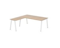 Eckschreibtisch Manager Ecla helle Eiche B 200 x T 200 cm Metallgestell