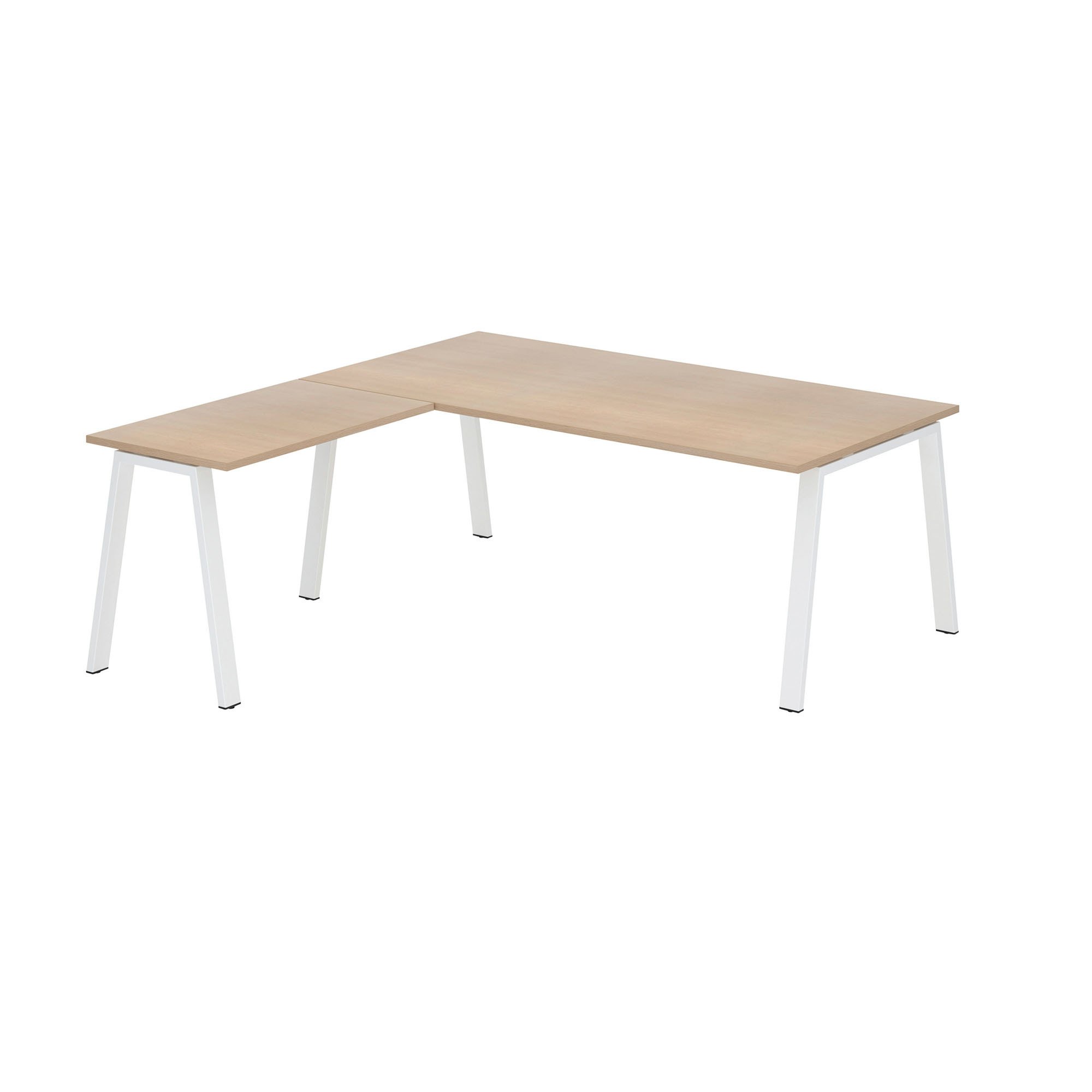 Bureau d'angle manager chêne clair L 200 x P 200 piètement métal - Arch