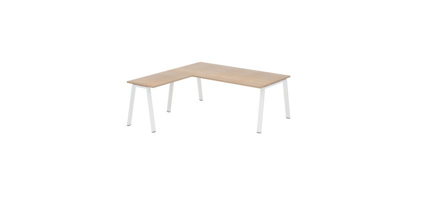 Bureau d'angle manager Ecla L 200 x P 200 cm piètement métal