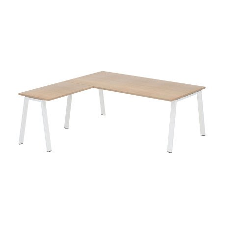 Bureau d'angle manager chêne clair L 200 x P 200 piètement métal - Arch