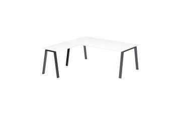 Mesa Manager Ecla blanco con ángulo An 200 x Fon 200 cm patas metal