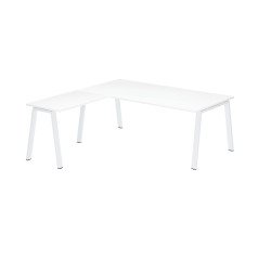 Mesa Manager Ecla blanco con ángulo An 200 x Fon 200 cm patas metal