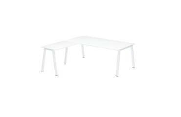 Mesa Manager Ecla blanco con ángulo An 200 x Fon 200 cm patas metal