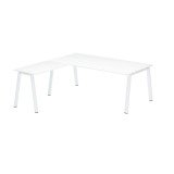 Bureau d'angle manager blanc L 200 x P 200 piètement métal - Arch