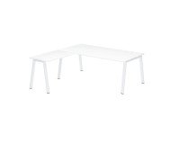 Corner desk manager Ecla white W 200 x D 200 cm metal base