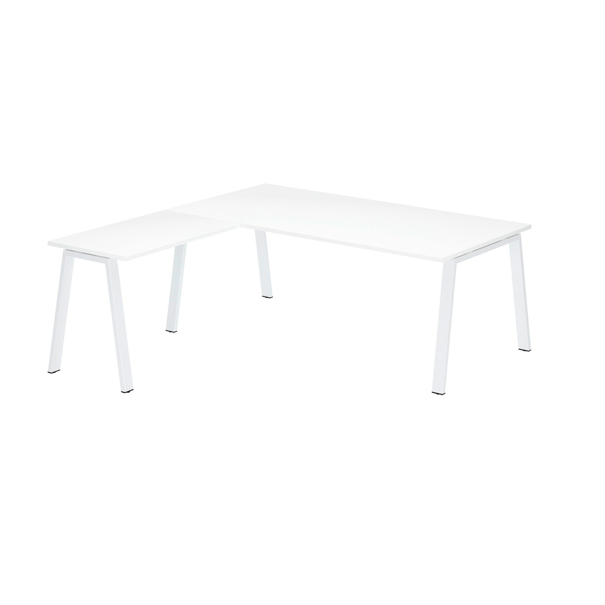 Bureau d'angle manager blanc L 200 x P 200 piètement métal - Arch