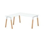 Bureau d'angle avec retour simple L 160 x P 160 piètement métal et bois - Arch
