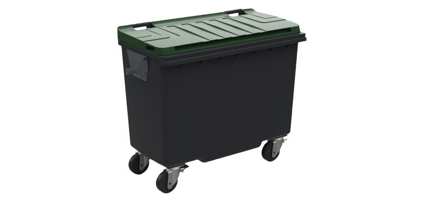 Conteneur à déchets 500 litres extérieur 4 roues couleur
