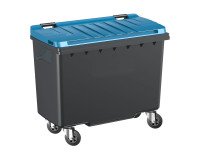 Conteneur à déchets 4 roues 500 litres extérieur gris-bleu