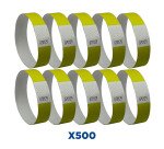 Bracelet papier Tyvek 19 mm Avery - Lot 500 - Jaune fluo