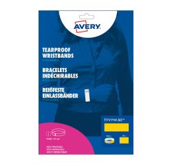 Bracelet papier Tyvek largeur 19 mm Avery jaune fluo -Lot 500