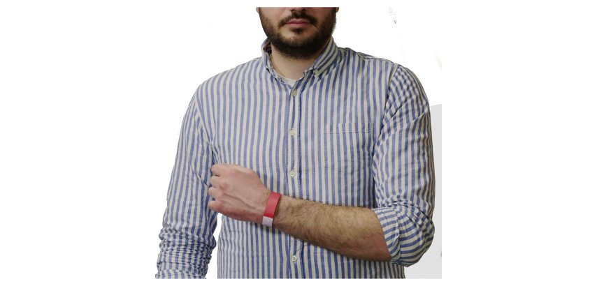 Paper bracelet Tyvek width 19 mm Avery fluorescent red - Lot of 500