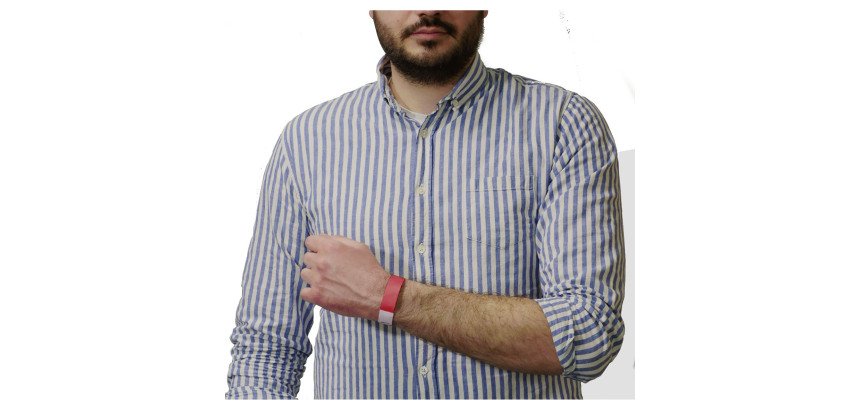 Bracelet papier Tyvek 19 mm Avery - Lot 500 - Rouge fluo