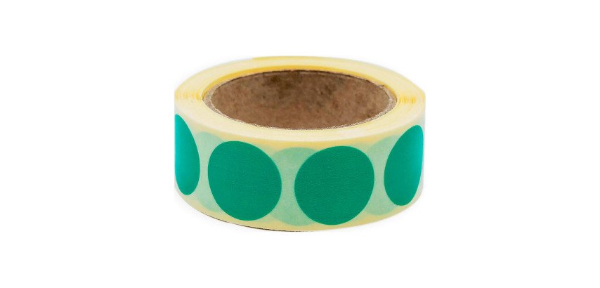 Pastille adhésive repositionnable Ø 20 mm Avery verte - Rouleau de 500