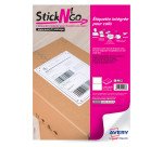 Étiquette intégrée jet d'encre et laser 113 x 164 mm Avezry Stick'Ngo format Colissimo L7980-100 - Lot 100