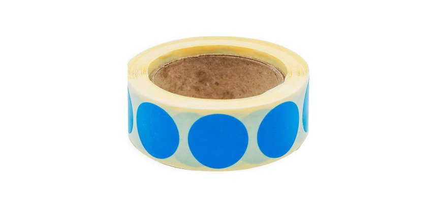 Pastille adhésive repositionnable Ø 20 mm Avery bleue - Rouleau de 500