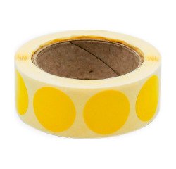 Pastille adhésive repositionnable Ø 20 mm Avery jaune - Rouleau de 500