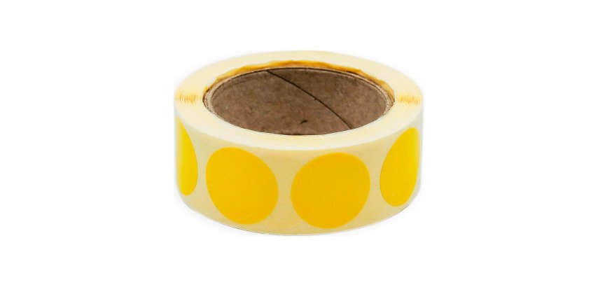 Pastille adhésive repositionnable Ø 20 mm Avery jaune - Rouleau de 500