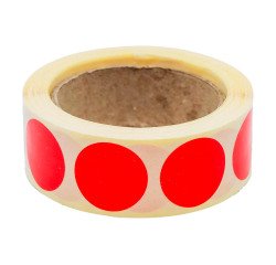 Pastille adhésive repositionnable Ø 20 mm Avery rouge - Rouleau de 500