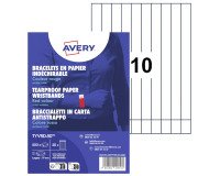 Bracelet papier Tyvek largeur 19 mm Avery rouge fluo -Lot 500
