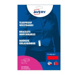 Bracelet papier Tyvek largeur 19 mm Avery rouge fluo -Lot 500