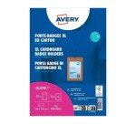 Badges en carton Avery + pochettes microperforées imprimables - 105 x 148 mm - Boîte de 50