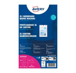 Lot von 52 Karton-Badges 105 x 148 mm von Avery + 50 bedruckbare mikroperforierte Hüllen